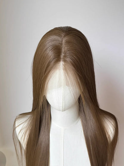 qgtao  -  Brown Wig 13*4 Lace Front Wig for Women Long Straight Hair High Quality Heat Resistant Synthetic Wigs for Daily Use Cosplay