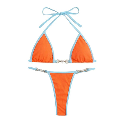 qgtao Sexy TwoPieces Bikini Set Women Random Print Bikini Set Push-Up Swimsuit Sandbeach Swimwear Bathing Suit