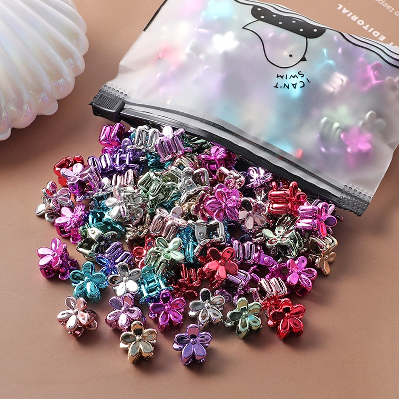 40Pcs Girls Cute Colorful Hair Clips Flower Star Crown Small Hair Claws Kids Sweet Hairpin Cartoons Fashion Hair Accessories