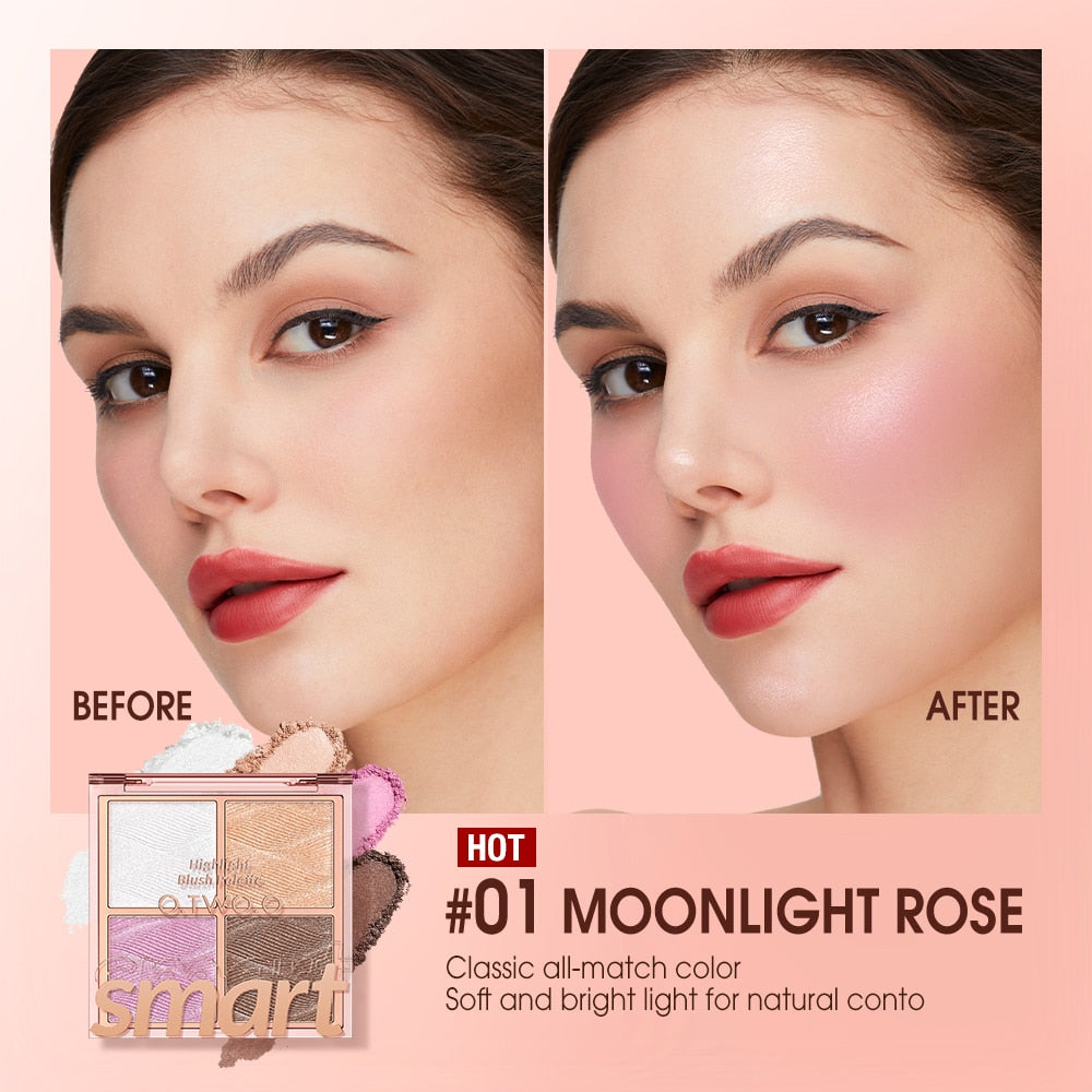 Highlighter Makeup Palette Waterproof Long Lasting Brilliant Lighten Skin Shimmer Contour Makeup Highlight for Face Body