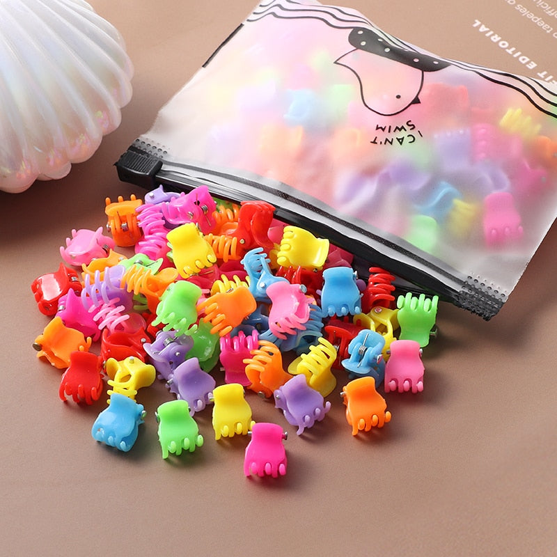 40Pcs Girls Cute Colorful Hair Clips Flower Star Crown Small Hair Claws Kids Sweet Hairpin Cartoons Fashion Hair Accessories