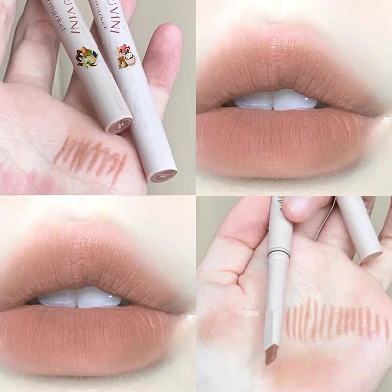 Velvety Smooth 5 Colors Matte Lip Liner Long Lasting Pigments Waterproof Nude Beige Lipstick Pencil Soft Creamy Makeup Tool New