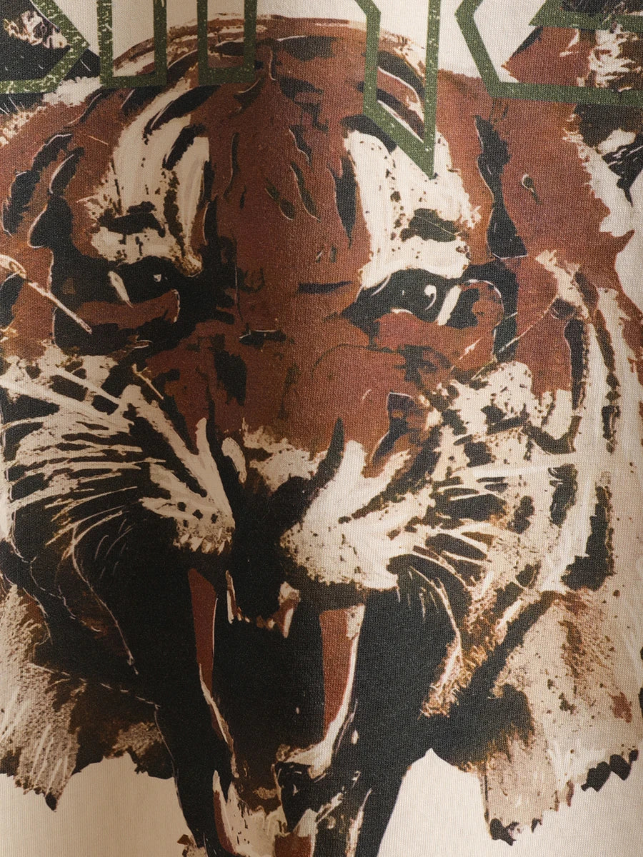 Apricot Tiger Graphic T-Shirt Women 2024 Summer Cotton Vintage Boho Tshirt Tees Femme Rock n Roll Luxury Loose T-shirts Tops