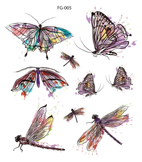 Fairy Butterfly Wings Shiny Tattoo Sticker Waterproof Eyes Face Hand Body Art Fake Tattoos Women Makeup Dance Music Festival