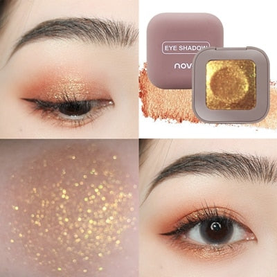 Novo Shimmer Loose Eye Shadow Powder Makeup Pigment Waterproof Glitter Eyeshadow 3D Nude Metallic Eyes Powder Cosmetics