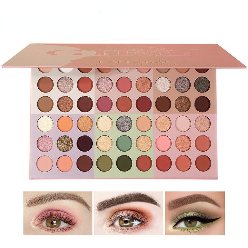 54 Color Women´s Eye Shadow Palette Makeup Eyes Smooth and Fine Texture Gold Onion Powder EyeShadows Bright Shadows for The Eyes