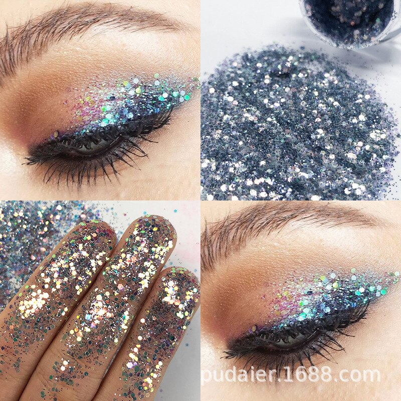 NEW 1Pc Glitter Glam Eye Sparkly Glitter Hair Shimmer Gel Flash Heart Loose Sequins Glitter Eyeshadow Party Face Body Decoration