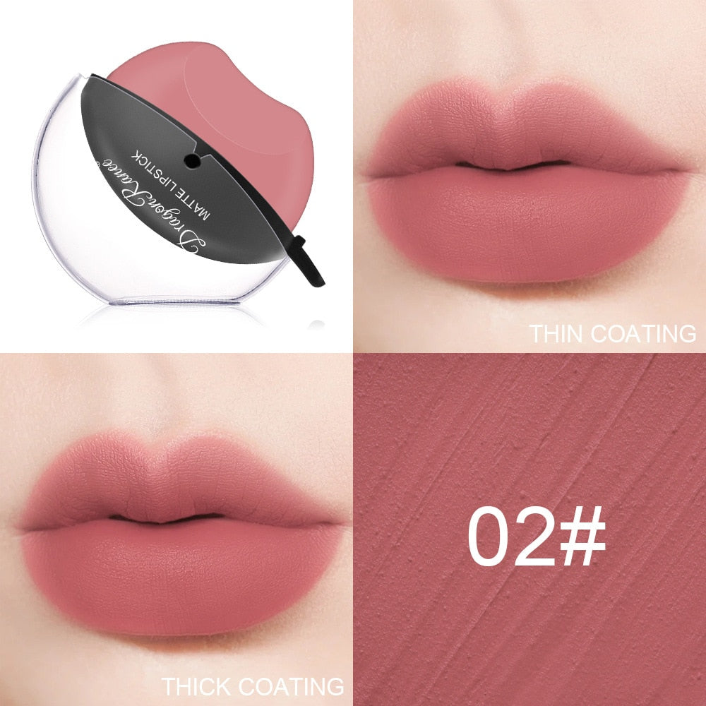 Waterproof Long Lasting Non-stick Cup Lip Gloss Makeup Red Lip Tint Lazy Lipstick Velvet Matte Sexy Red Lip-shaped Moisturizing