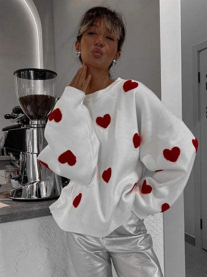 Tossy Casual Kawaii Loose Sweater Pullover For Women Fashion Long Sleeve High Street Printed Camisola Female Patchwork Sweater