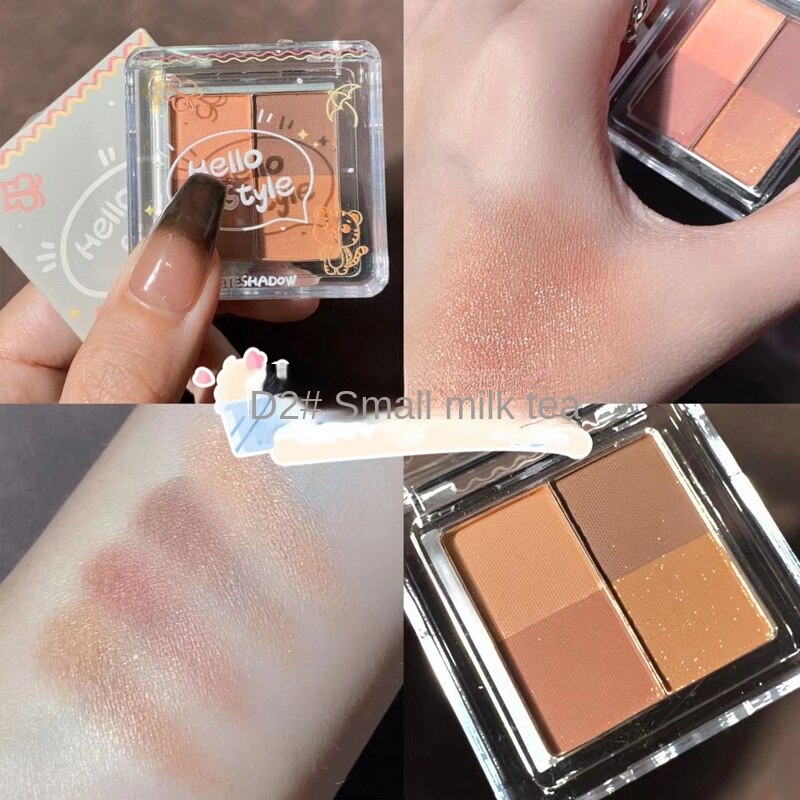 Glitter Eyeshadow 3/4Color Pearlescent Matte Eye Shadow Fine Flash Polarization Long lasting Easy on Makeup Korean Cute Makeup