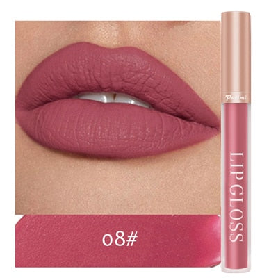 Waterproof Long Lasting Non-stick Cup Lip Gloss Makeup Red Lip Tint Lazy Lipstick Velvet Matte Sexy Red Lip-shaped Moisturizing