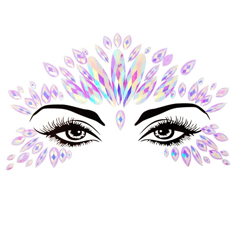 Face Festival Stickers 3D Eyebrow Diamond Temporary Tattoo Kids Show Makeup Halloween Party DIY Face Jewelry Tattoo Decoration