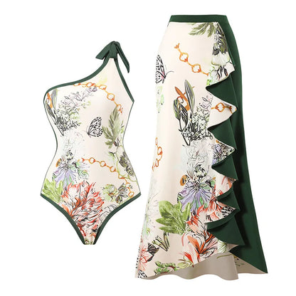 qgtao New Arrival Push Up Women Bikini Set Floral Printed Ruffle Bikinis Strappy Bandage Swimwear Brazilian Biquini Bathing Suit