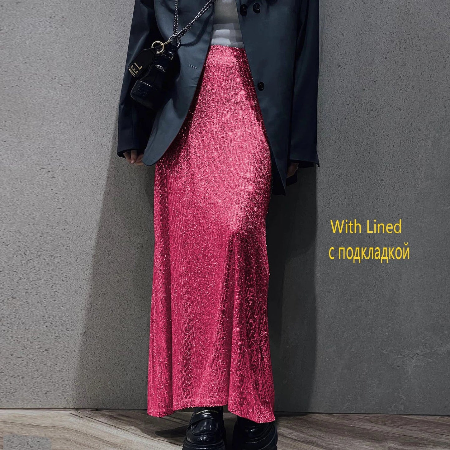 Sequin Female Sexy Maxi Skirt Summer Fashion Glitter High Waist Loose Elegant Club Long Skirt Sparkle Women Long Skirt New