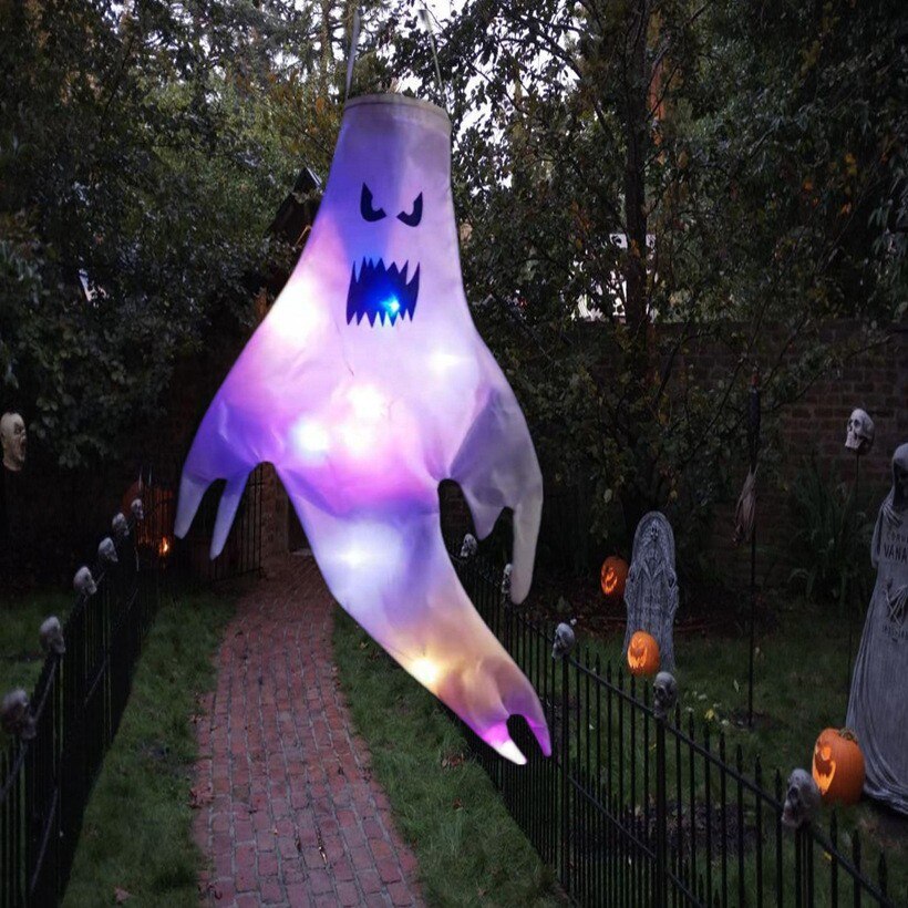 2 Size Halloween Decoration LED Luminous Ghost Outdoor Light Festival Dress Up Horror Grimace Glowing Party Props