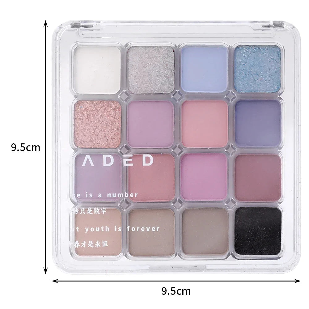 qgtao 16 Colors Eyeshadow Palette Pearlescent Matte Low Saturation Waterproof Glitter Eye Shadow Lasting Eyes Makeup Korean Cosmetics