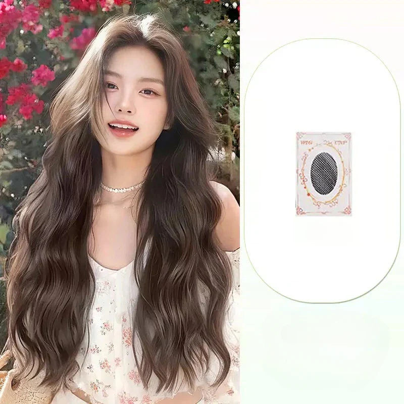 OKLULU  -  Black wigs Long Body Wave Wig for Women daily party Cosplay Lolita Natural Hair Heat Resistant Synthetic Wig Headband 가발