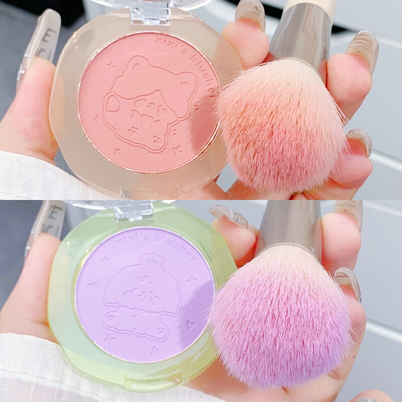 Embossed Cartoon Monochrome Blush Peach Cream Makeup Blush Palette Face Mineral Pigment Cheek Blusher Powder Korean Makeup Rouge