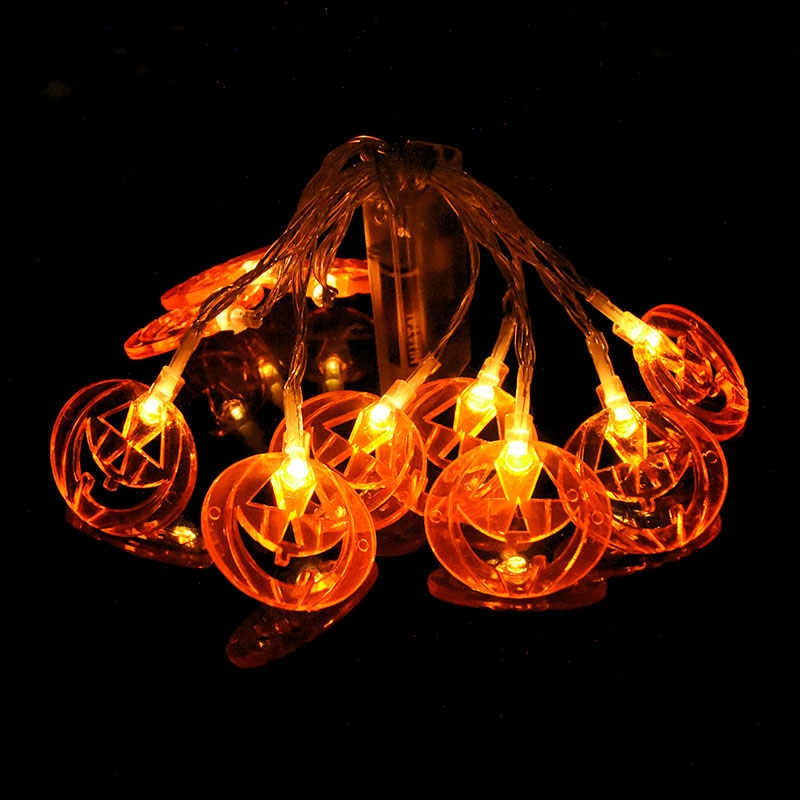 1.5M 10LED Halloween Led Light Pumpkin Bat Ghost String Lamp Hanging Ornament Happy Halloween Party Horror Decoration For Home