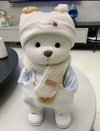 qgtao 30cm Handmade Bear Plush Toy Change Dress Cartoon Honey Cloth Baby Girl Hug Cuddly Plushie Doll for Kids Christmas Gift For Kids