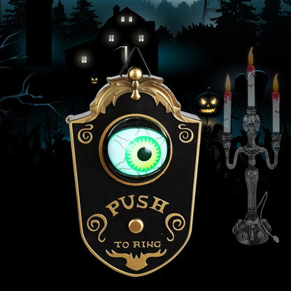 Halloween Decoration One-eyed Doorbell Horror Props Ghost's Day Glowing Home Hanging Electric Luminous Sounding Eyeball Doorbell