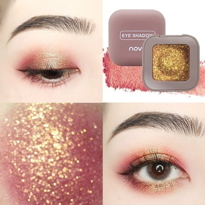 Novo Shimmer Loose Eye Shadow Powder Makeup Pigment Waterproof Glitter Eyeshadow 3D Nude Metallic Eyes Powder Cosmetics