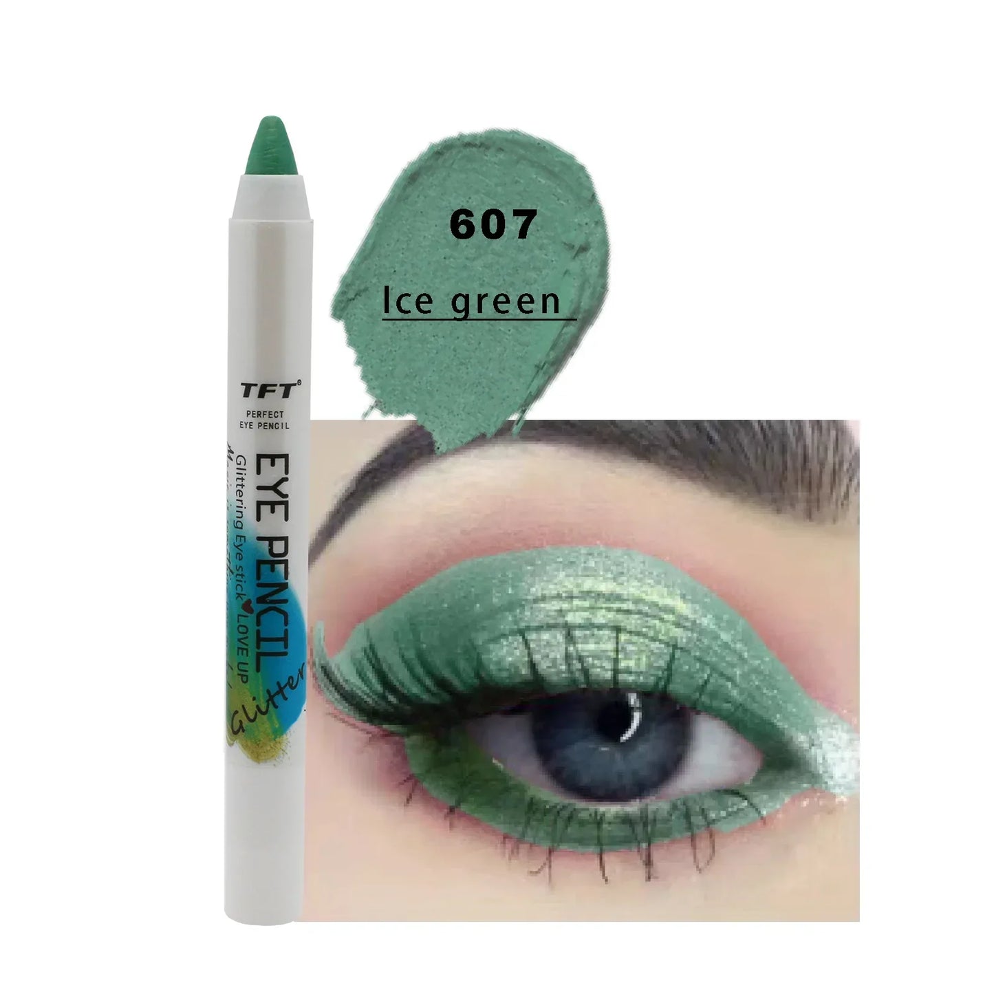 qgtao Pearlescent Eyeshadow Pencil Glitter Silkworm Liner Pen Highlighter Long Lasting Matte Eye Shadow Stick Eyes Makeup Cosmetics