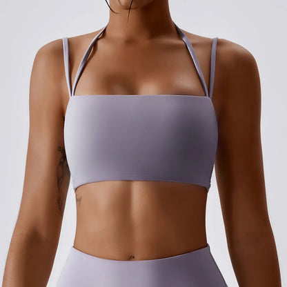 qgtao Women's Sports Underwear Gym High Strength Fitness Vest Shockproof Tight Quick-Drying Yoga Bra Outdoor Running Back Yoga Top