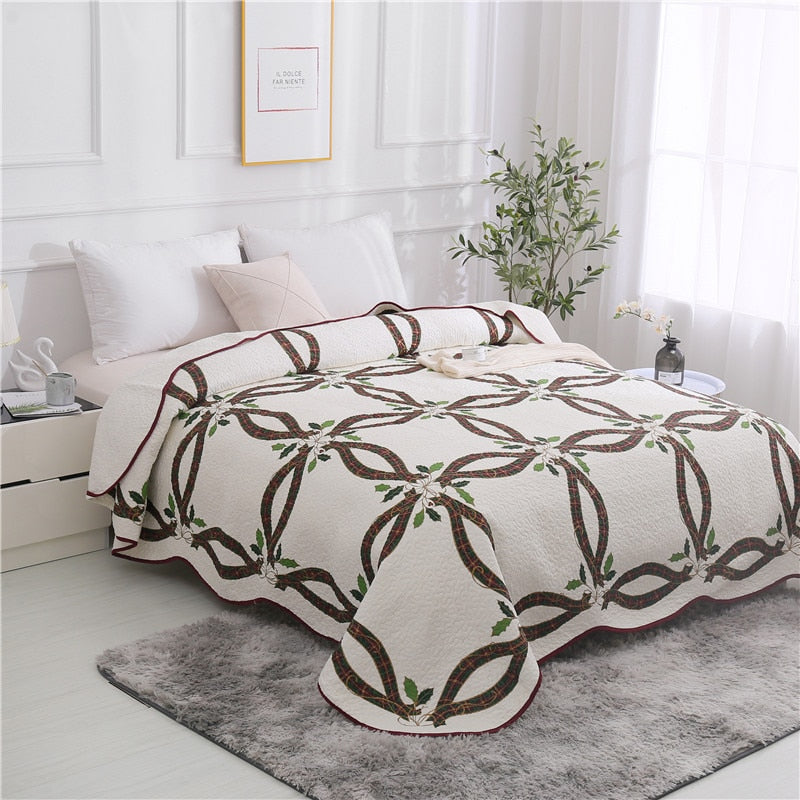 Yeknu 100% Cotton Yellow Daisy Quilt 3pcs Embroidered Quilted Quilt Pillowcase Free Shipping