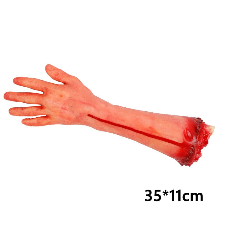 Halloween Decoration Party Horror Props Bloody Fake Arm Hand Creepy Finger Foot Scary Halloween Party Decor For Home Outdoor