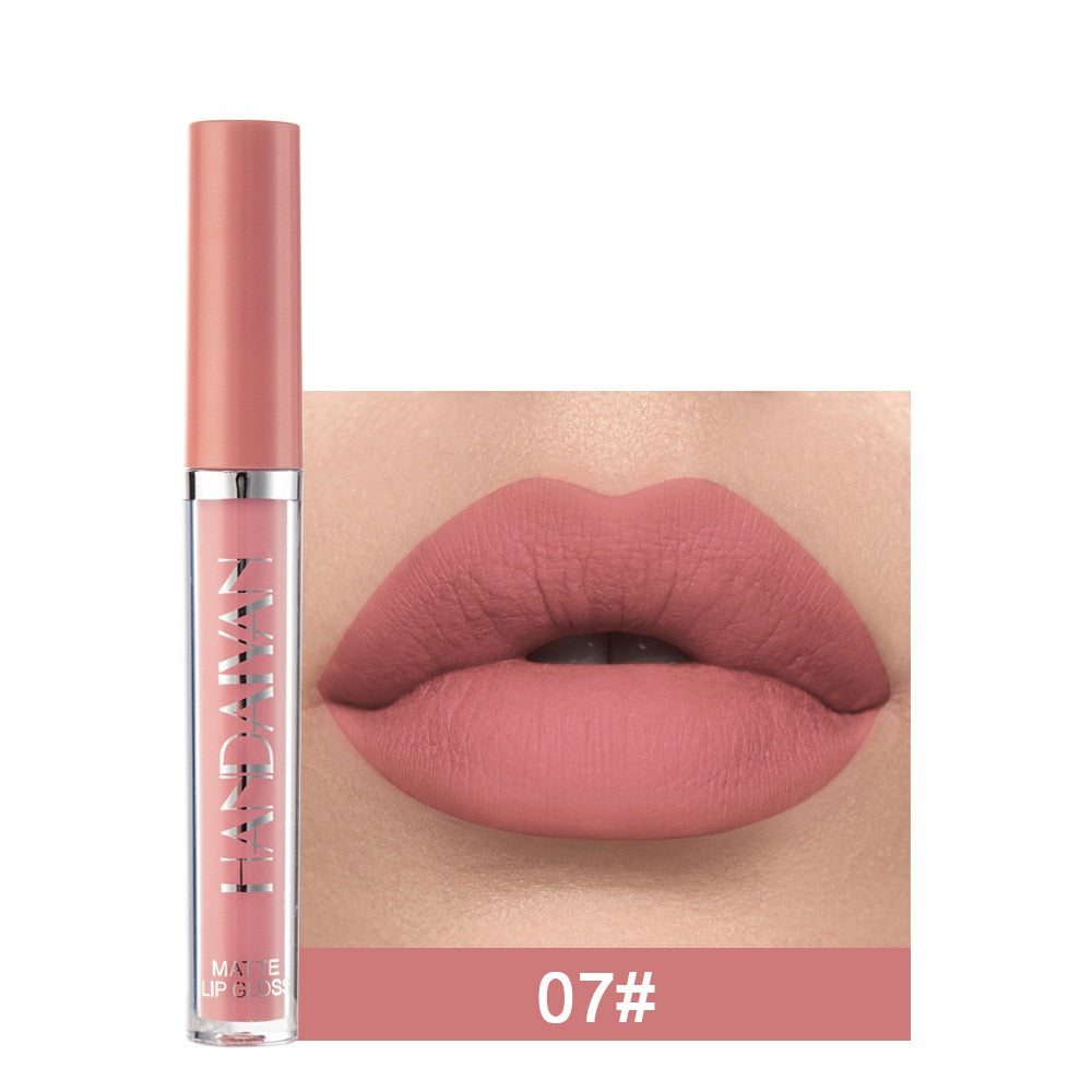 Waterproof Long Lasting Non-stick Cup Lip Gloss Makeup Red Lip Tint Lazy Lipstick Velvet Matte Sexy Red Lip-shaped Moisturizing