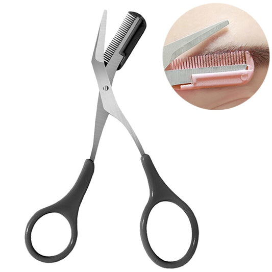 1pcs Face Eyebrow Trimmer Scissors Stainless Steel Eyebrow Shaping Shaver Grooming Brow Hair Remove Razor Women Makeup Tools