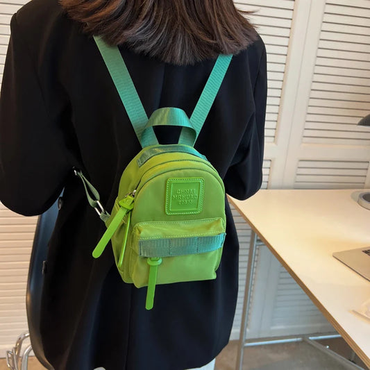 qgtao Mini Backpacks For Women Kawaii School Backpack Girls Green Shoulders Bag Travel Knapsack Crossfit Packbag Korean Purse Ins