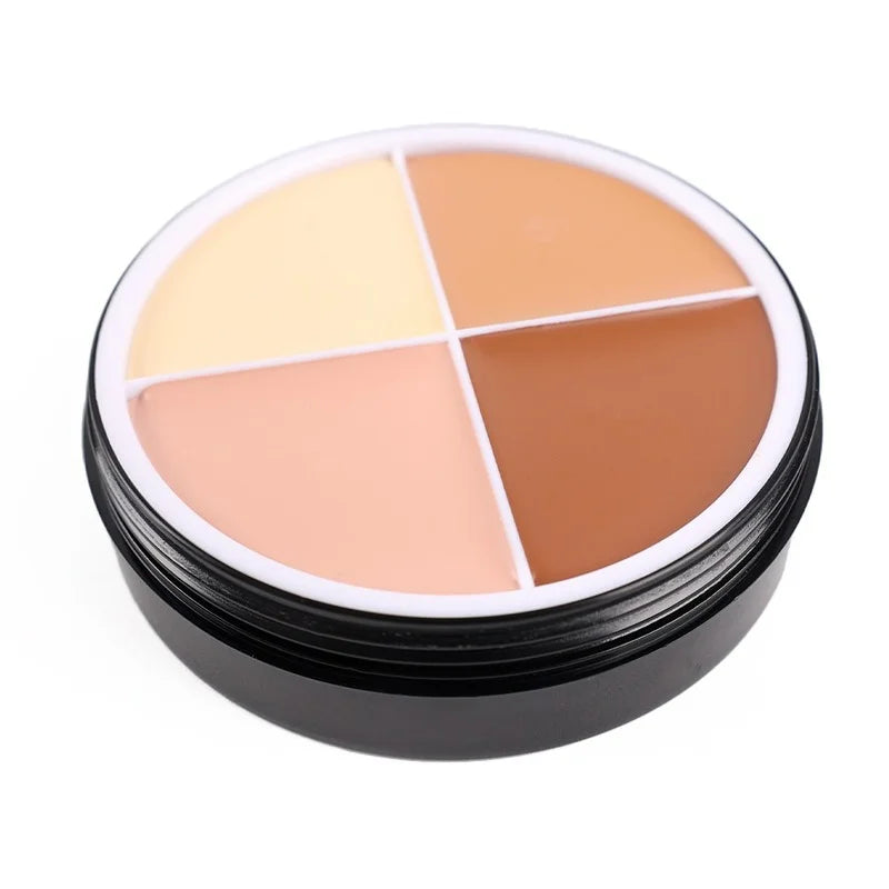 qgtao 4 Colors Concealer Makeup Palette Waterproof Moisturizing Coverage Dark Circle Face Contour Bronzer Foundation Cream Cosmetic