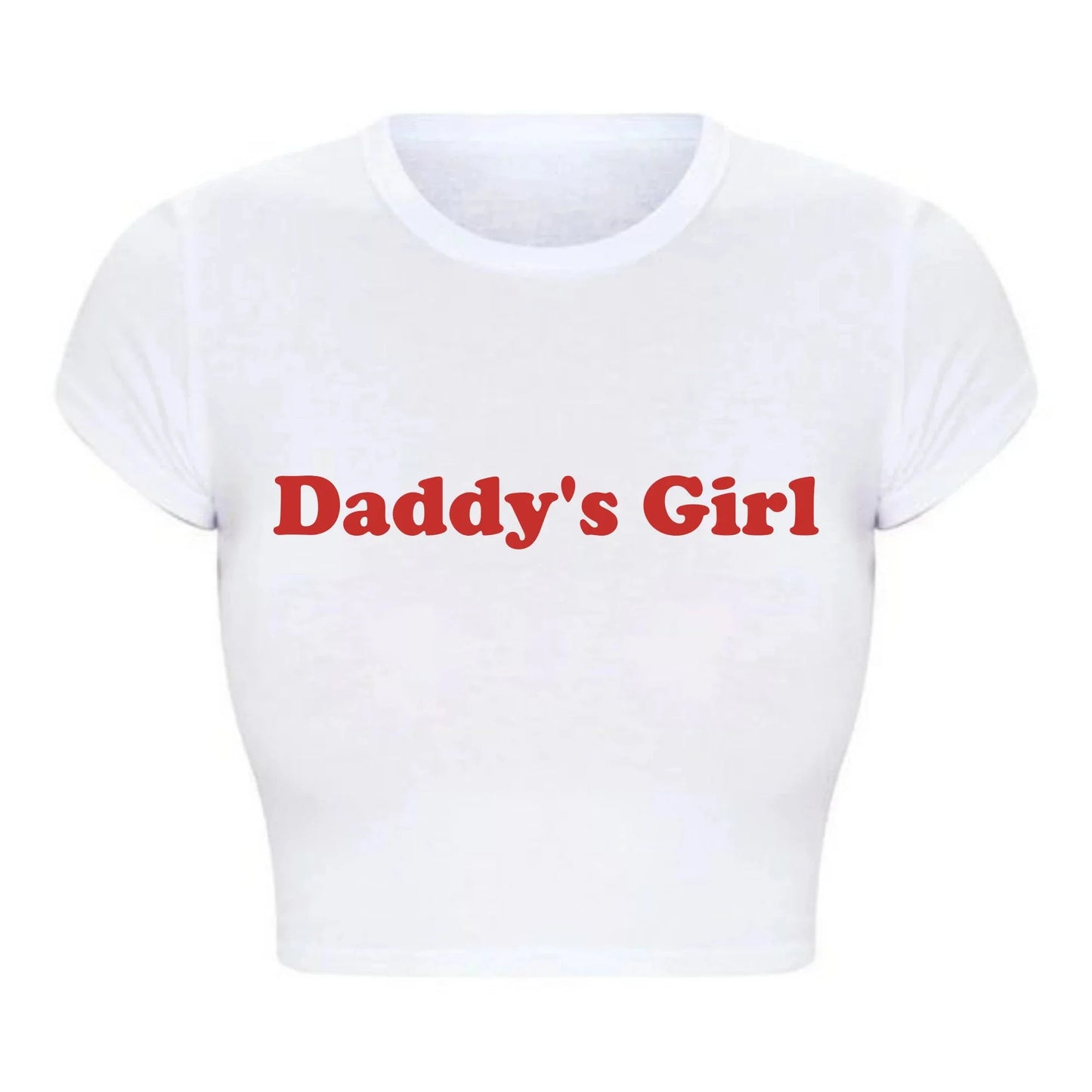 Daddy's Girl Funny Letters Print Women Cropped Top Harajuku Kawaii Clothes 2000s Grunge T Shirt Baby Tee Tshirt Dropshipping