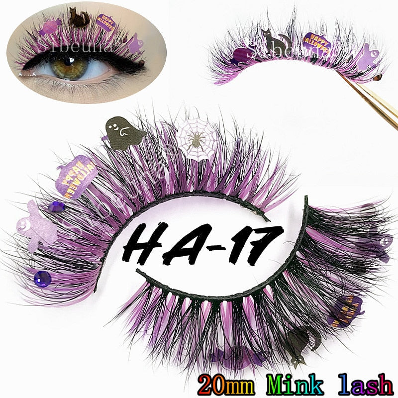 qgtao  NEW Glitter Color Diamond 3D Artistic Curl Fake Eyelashe Reusable Volume Lashes Extension MakeUp Tool For Halloween DIY Party