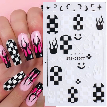 3D Christmas Sticker for Nails Cute Cartoon Sliders Snowflake Elk Xmas Tree Decal Gel Polisn Manicure Nail Art Decor SACA717-724