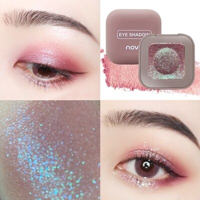 Novo Shimmer Loose Eye Shadow Powder Makeup Pigment Waterproof Glitter Eyeshadow 3D Nude Metallic Eyes Powder Cosmetics