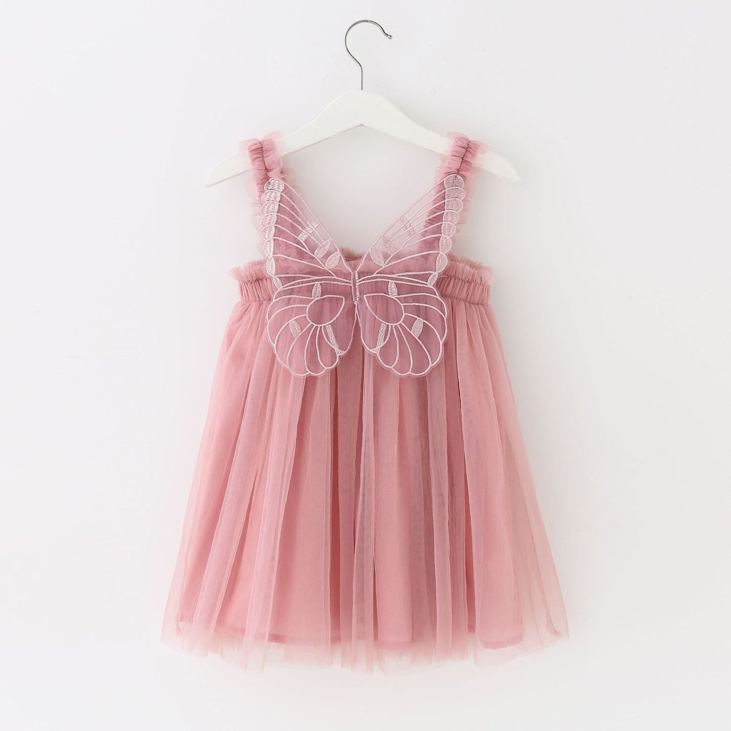 Birthday Strap Dress For Baby Girl Clothes Summer 3D Angel Wings Fairy Princess Mesh Tutu Dresses Kid Party Costume