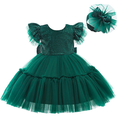 Summer Lace Princess Dresses For Kids 1-5 Year Birthday Dress Flowers Girls Dress Children's Birthday Party Costume Infant Dress
