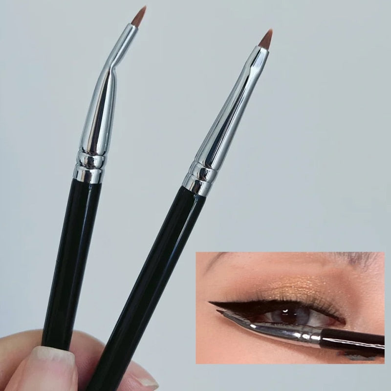 1/2PCS Angled Eyeliner Brushes Professional Soft Contour Eyebrow Eyeliner Makeup Brushes Portable Women Makeup Cosmetic Tools