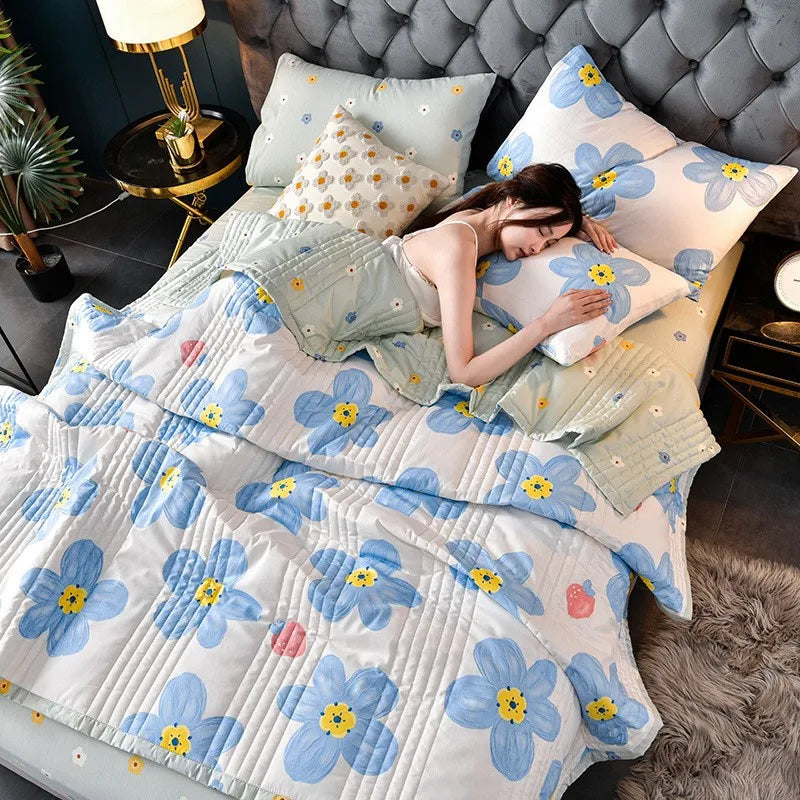 Yeknu Home Textile Bedding Quilt Blankets Throw Bedspread Summer Quilt King Queen Twin Washed Cotton Comforter Bed Quilted Quilt