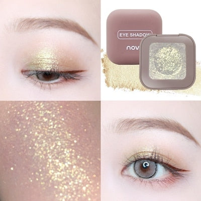 Novo Shimmer Loose Eye Shadow Powder Makeup Pigment Waterproof Glitter Eyeshadow 3D Nude Metallic Eyes Powder Cosmetics