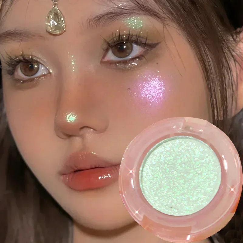 qgtao  -  Diamond Glitter Monochrome Eyeshadow Palette Discoloration Eyeshadow Highlighter Sequins Waterproof Lasting Eyes Makeup Pigments