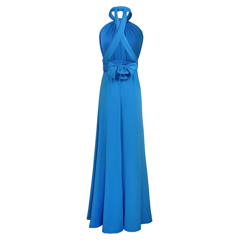 qgtao Sexy Women Multiway Wrap Convertible Boho Maxi Dress Bandage Long Dress Party Bridesmaids Robe Longue Femme