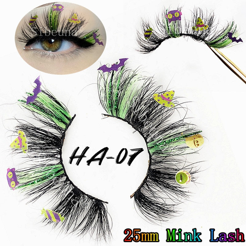 qgtao  NEW Glitter Color Diamond 3D Artistic Curl Fake Eyelashe Reusable Volume Lashes Extension MakeUp Tool For Halloween DIY Party