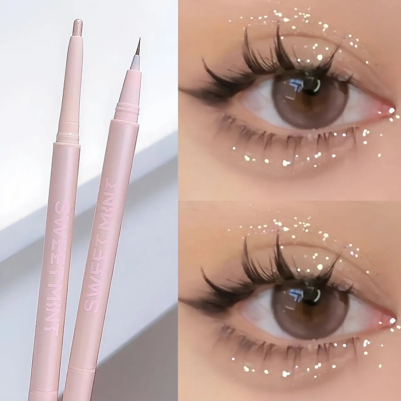 qgtao Double Ended Lying Silkworm Pencil Highlighter Makeup Pen enlarge eyes Under Eye Highlighter Makeup Stick Slim & soft  tip