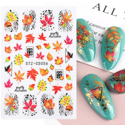 3D Christmas Sticker for Nails Cute Cartoon Sliders Snowflake Elk Xmas Tree Decal Gel Polisn Manicure Nail Art Decor SACA717-724