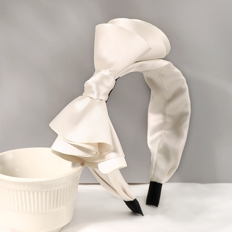 Solid Fabric Satin Hair Scarf Band Hairband for Women Girl Korea Headbands Fashion Accessorie