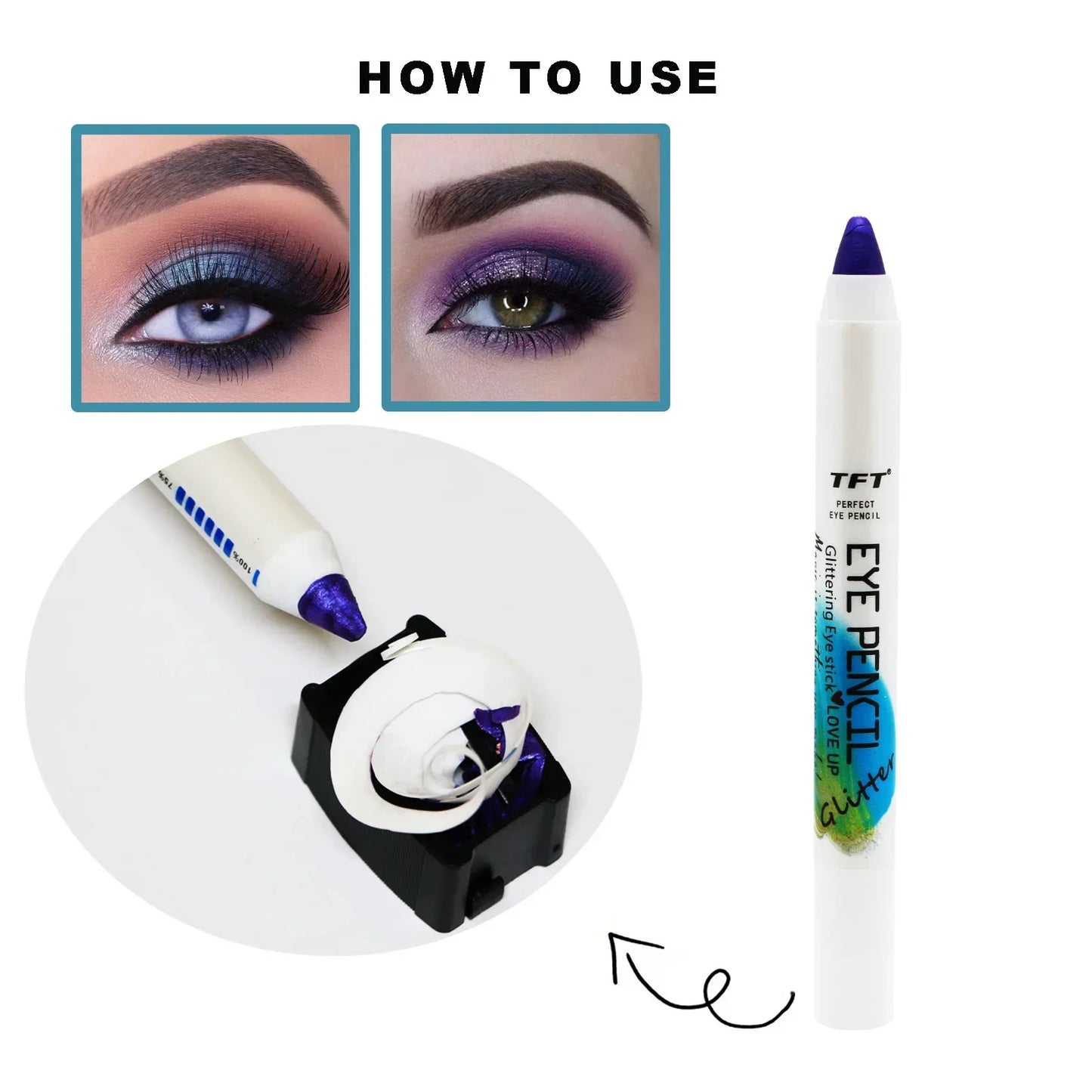 qgtao Pearlescent Eyeshadow Pencil Glitter Silkworm Liner Pen Highlighter Long Lasting Matte Eye Shadow Stick Eyes Makeup Cosmetics